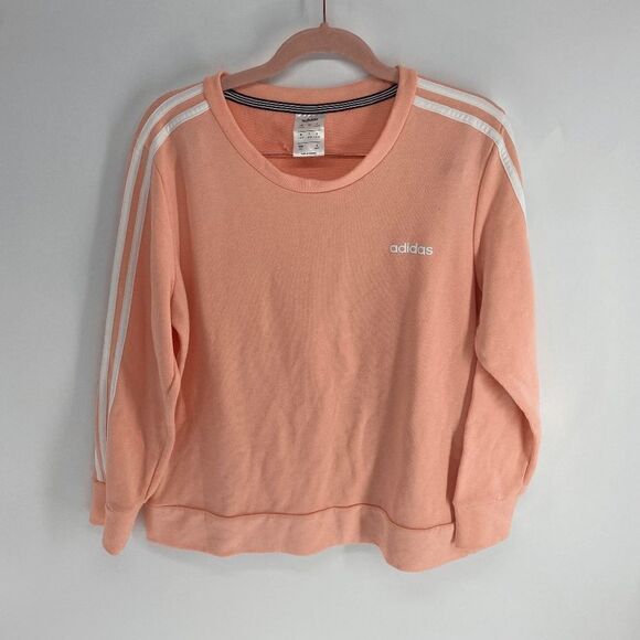 Adidas Women's Light Pink Long Sleeve Pullover Sweatshirt Size Large - Picture 1 of 5